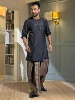 Bonedi Brown Pujo Dhoti - Image 5