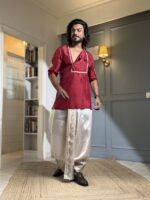 Thakurbari Tassar Pujo Dhoti - Image 3