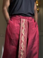 Maharaja Maroon Pujo Dhoti - Image 6