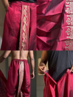 Maharaja Maroon Pujo Dhoti - Image 10