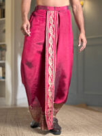 Maharaja Maroon Pujo Dhoti - Image 4