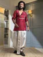 Thakurbari Tassar Pujo Dhoti - Image 2