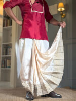 Thakurbari Tassar Pujo Dhoti - Image 5